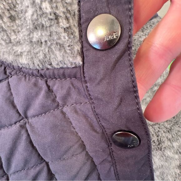 Abercrombie & Fitch fleece quilted pullover snap sweatshirt - Picture 5 of 10